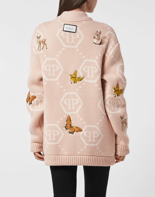 Long Oversized Cardigan With Fairy Embroidery - Image 4