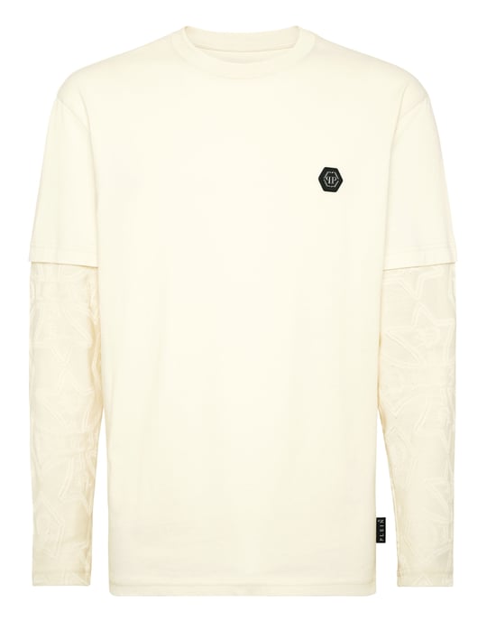Double-Sleeved Longsleeve T-Shirt Jacquard Crest - Image 1
