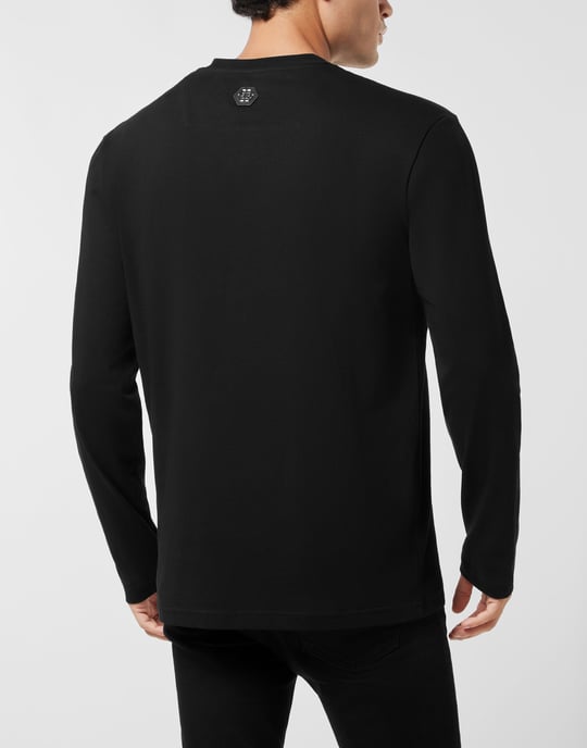 Long Sleeve T-Shirt With Jacquard Crest Insert - Image 4