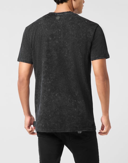 Washed Round Neck T-Shirt Skull America - Image 5