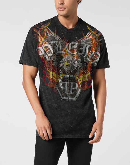 Washed Kimono Cut T-Shirt Eagle Crystal - Image 5
