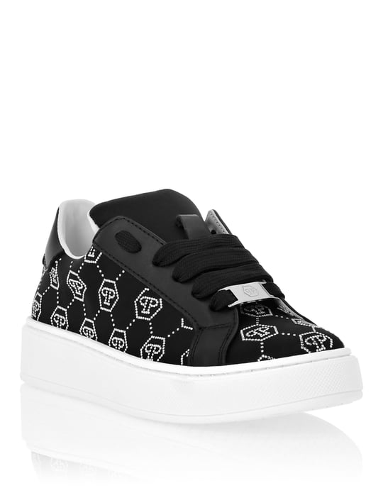Satin Lo-Top Sneakers Monogram Strass - Image 1