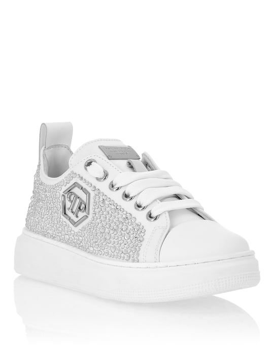 Satin Lo-Top Sneakers Strass Hexagon - Image 1