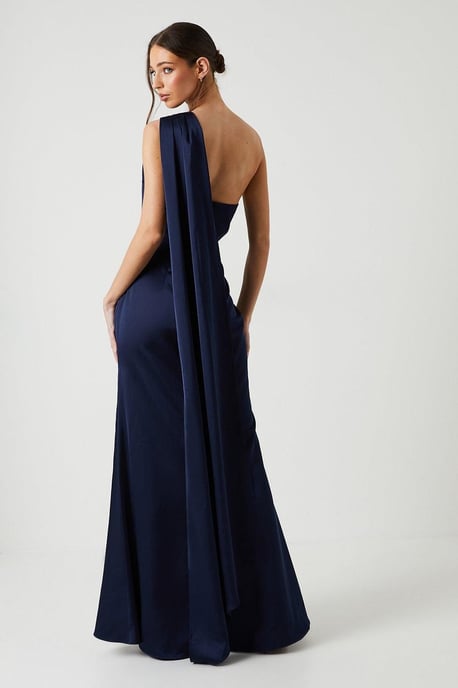 Drape Shoulder Detail Bridesmaids Dress - Image 3