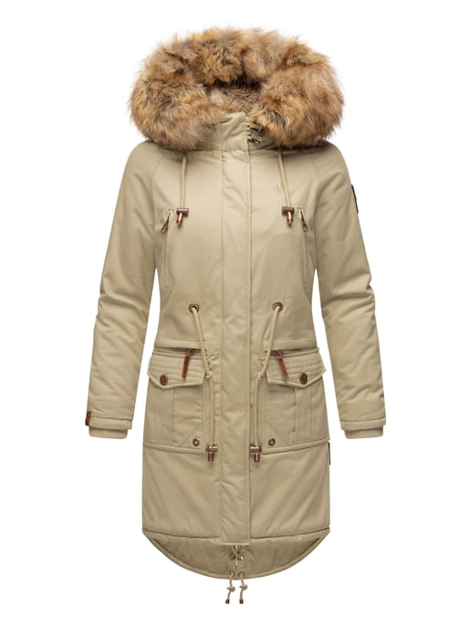 Navahoo Chaqueta de invierno Rosinchen para mujer – Parka Clásico con Cuello de Pelo Sintético Desmontable - Image 2