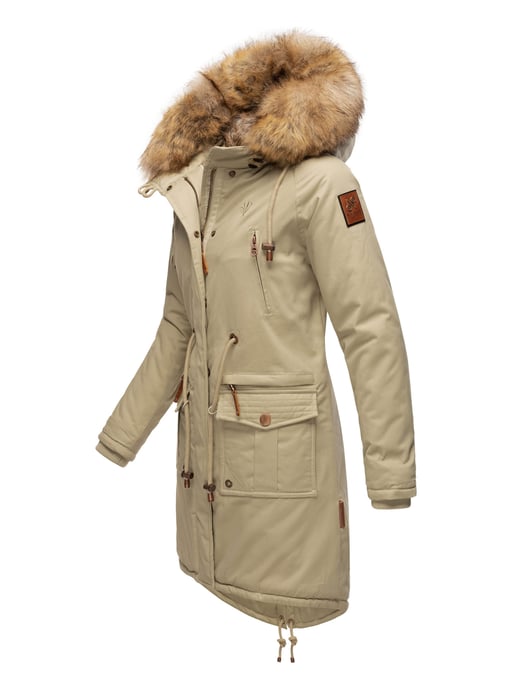Navahoo Chaqueta de invierno Rosinchen para mujer – Parka Clásico con Cuello de Pelo Sintético Desmontable - Image 3