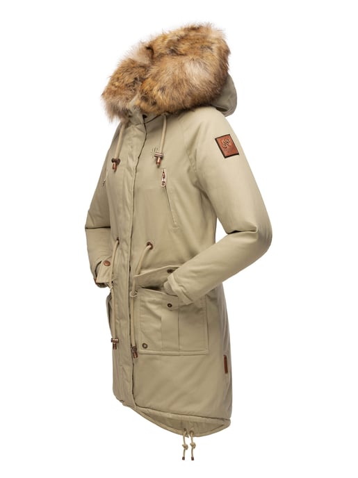 Navahoo Chaqueta de invierno Rosinchen para mujer – Parka Clásico con Cuello de Pelo Sintético Desmontable - Image 4