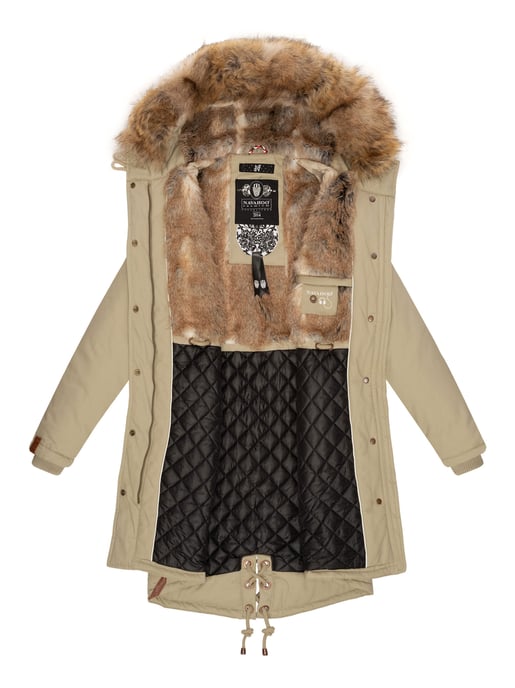 Navahoo Chaqueta de invierno Rosinchen para mujer – Parka Clásico con Cuello de Pelo Sintético Desmontable - Image 6