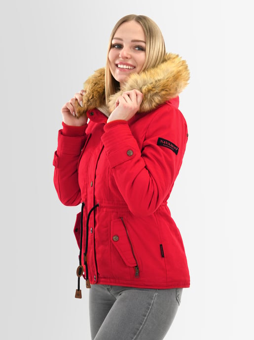 Navahoo Abrigo de Invierno Mujer Pearl – Parka Corta con Forro de Borreguillo y Cuello Desmontable - Image 5