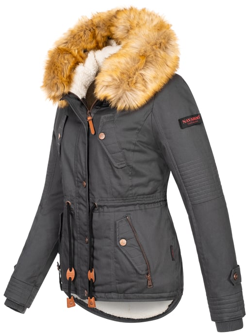 Navahoo Abrigo de Invierno Mujer Pearl – Parka Corta con Forro de Borreguillo y Cuello Desmontable - Image 3