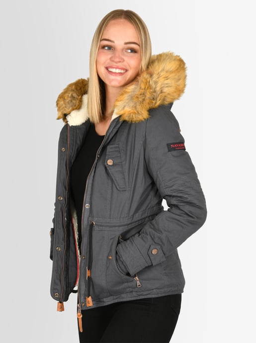 Navahoo Abrigo de Invierno Mujer Pearl – Parka Corta con Forro de Borreguillo y Cuello Desmontable - Image 6
