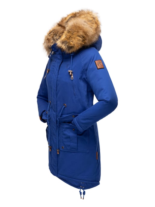 Navahoo Chaqueta de invierno Rosinchen para mujer – Parka Clásico con Cuello de Pelo Sintético Desmontable - Image 4