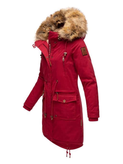 Navahoo Chaqueta de invierno Rosinchen para mujer – Parka Clásico con Cuello de Pelo Sintético Desmontable - Image 3