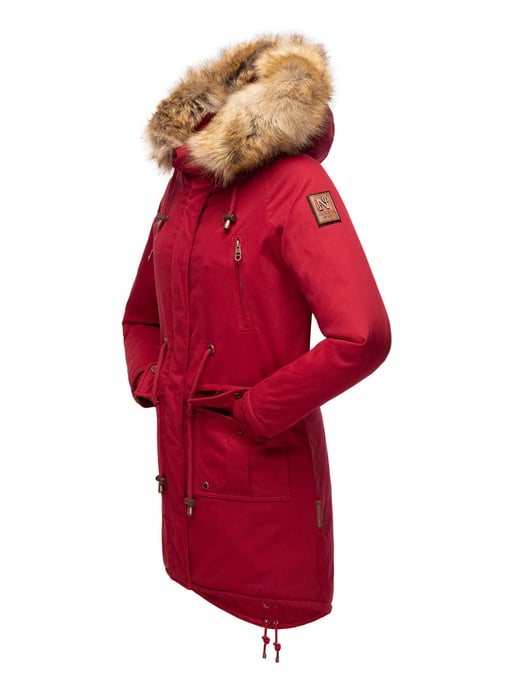 Navahoo Chaqueta de invierno Rosinchen para mujer – Parka Clásico con Cuello de Pelo Sintético Desmontable - Image 4