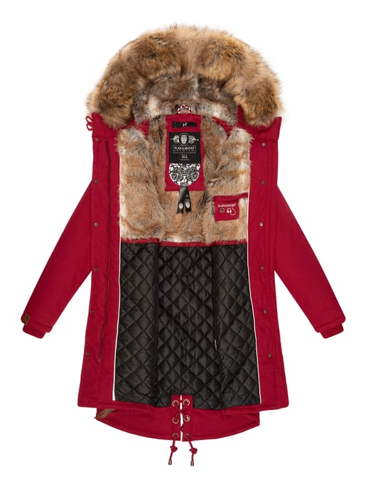 Navahoo Chaqueta de invierno Rosinchen para mujer – Parka Clásico con Cuello de Pelo Sintético Desmontable - Image 6