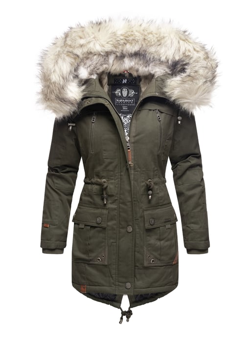 Navahoo Chaqueta de Invierno Premium Honigfee para Mujer – Parka Cálida con Cuello de Pelo Sintético Desmontable - Image 1