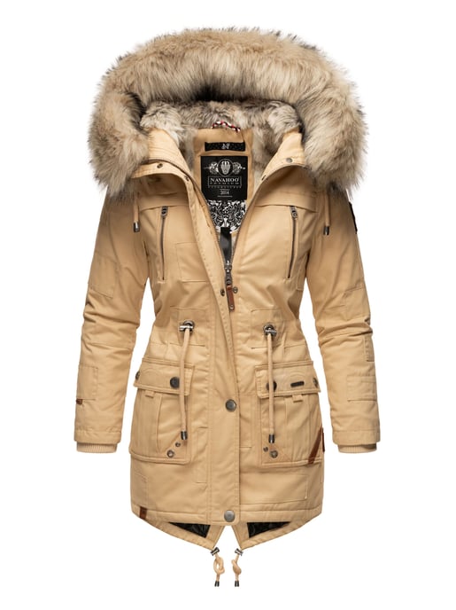 Navahoo Chaqueta de Invierno Premium Honigfee para Mujer – Parka Cálida con Cuello de Pelo Sintético Desmontable - Image 1