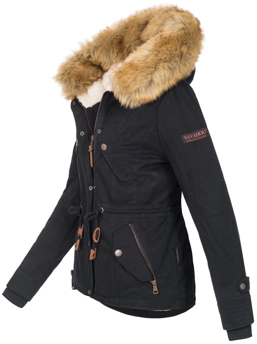 Navahoo Abrigo de Invierno Mujer Pearl – Parka Corta con Forro de Borreguillo y Cuello Desmontable - Image 2