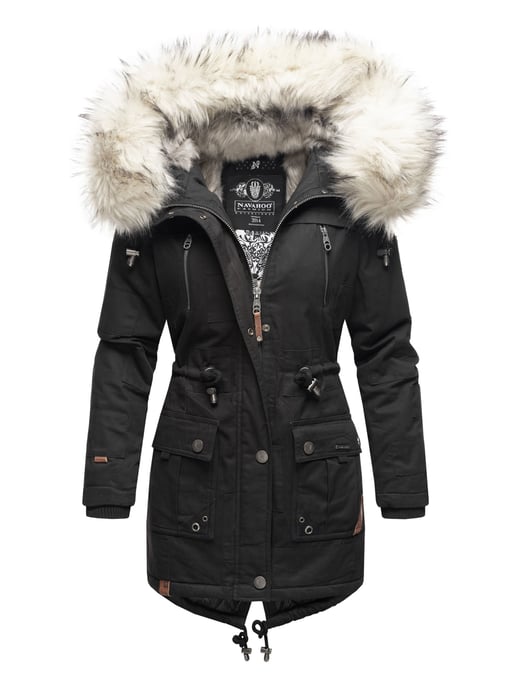 Navahoo Chaqueta de Invierno Premium Honigfee para Mujer – Parka Cálida con Cuello de Pelo Sintético Desmontable - Image 1