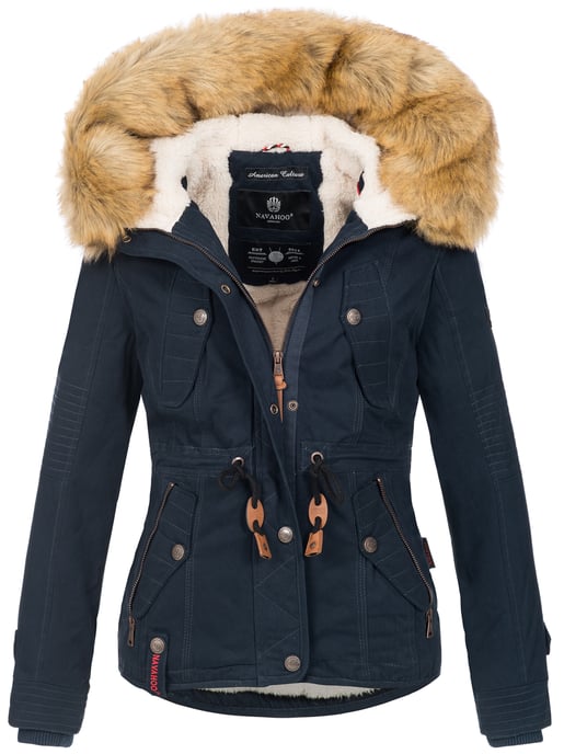Navahoo Abrigo de Invierno Mujer Pearl – Parka Corta con Forro de Borreguillo y Cuello Desmontable - Image 1
