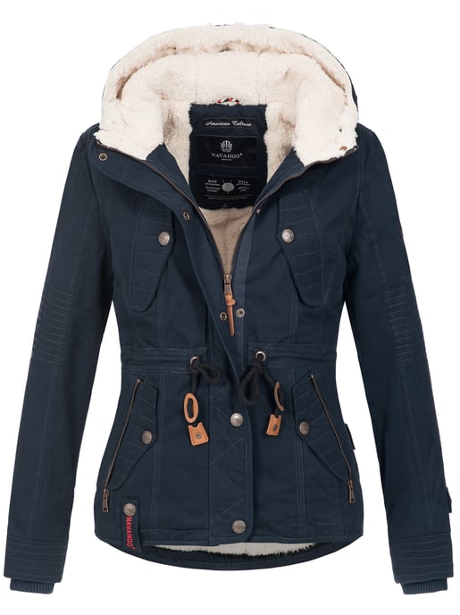 Navahoo Abrigo de Invierno Mujer Pearl – Parka Corta con Forro de Borreguillo y Cuello Desmontable - Image 3
