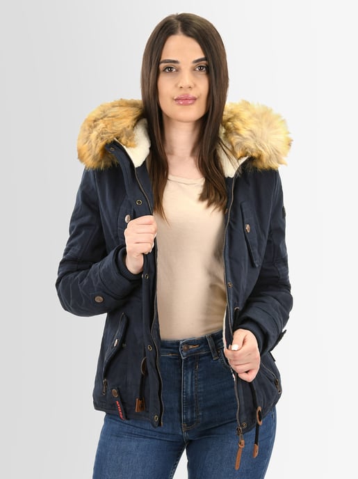 Navahoo Abrigo de Invierno Mujer Pearl – Parka Corta con Forro de Borreguillo y Cuello Desmontable - Image 6