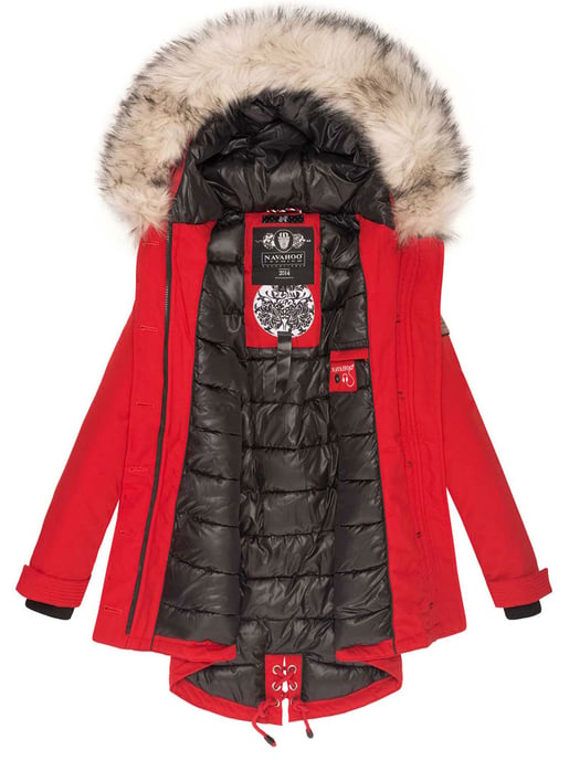 Navahoo Chaqueta de invierno Premium Lady Like para mujer – Parka Clásico con Cuello de Pelo Sintético Desmontable - Image 4