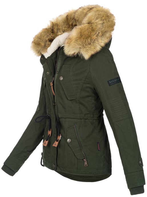 Navahoo Abrigo de Invierno Mujer Pearl – Parka Corta con Forro de Borreguillo y Cuello Desmontable - Image 2