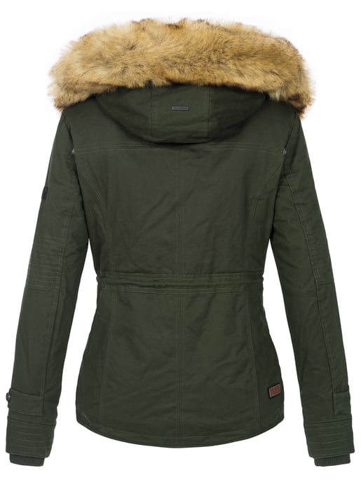 Navahoo Abrigo de Invierno Mujer Pearl – Parka Corta con Forro de Borreguillo y Cuello Desmontable - Image 3