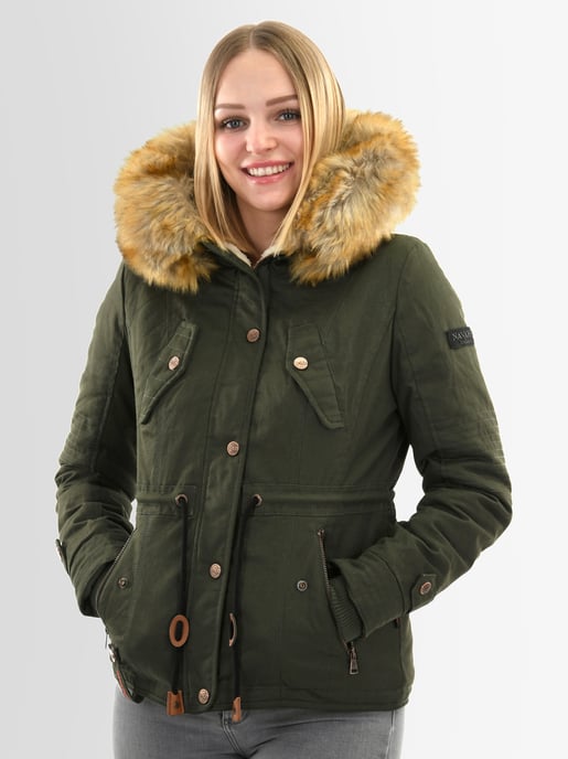 Navahoo Abrigo de Invierno Mujer Pearl – Parka Corta con Forro de Borreguillo y Cuello Desmontable - Image 5