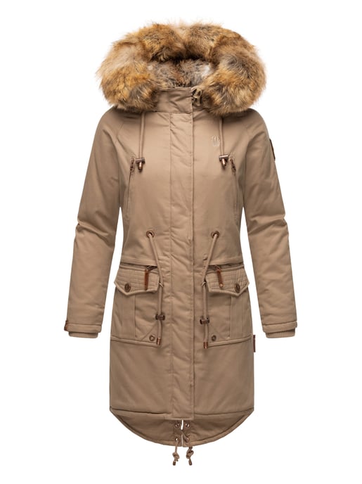 Navahoo Chaqueta de invierno Rosinchen para mujer – Parka Clásico con Cuello de Pelo Sintético Desmontable - Image 2