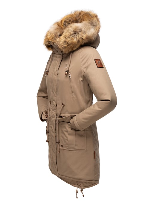 Navahoo Chaqueta de invierno Rosinchen para mujer – Parka Clásico con Cuello de Pelo Sintético Desmontable - Image 4