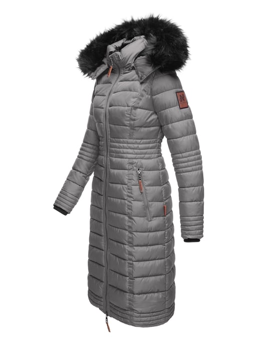 Navahoo Abrigo de Invierno Largo para Mujer Umay – Acolchado con Capucha y Cuello de Pelo Sintético Desmontables - Image 2