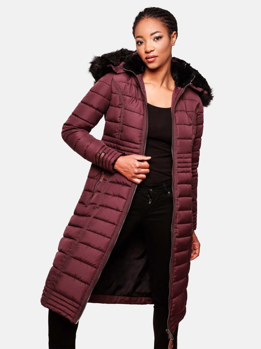 Navahoo Abrigo de Invierno Largo para Mujer Umay – Acolchado con Capucha y Cuello de Pelo Sintético Desmontables - Image 6