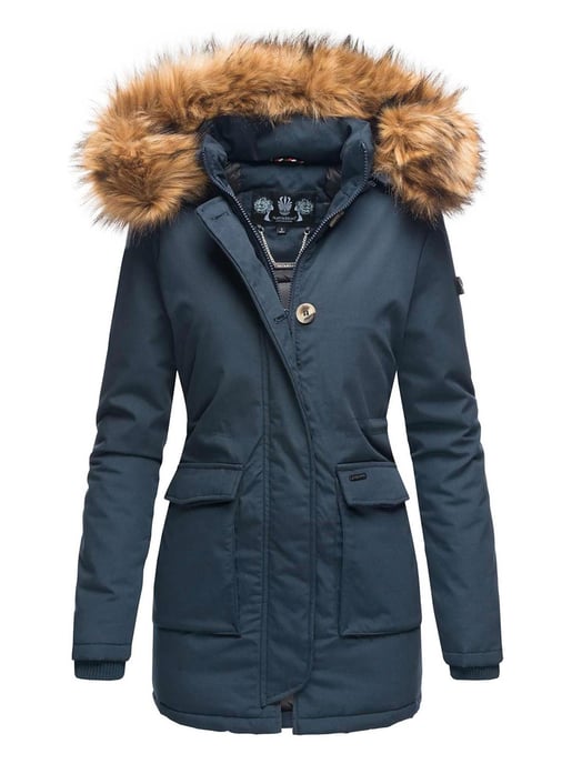 Navahoo Chaqueta de invierno Schneeengel Princess para mujer – Clásica, Cálida & Con Cuello de Pelo Sintético Desmontable - Image 1