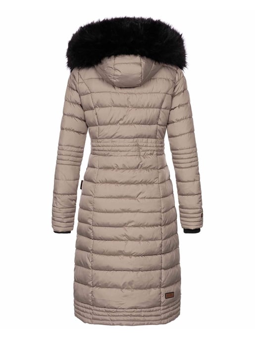 Navahoo Abrigo de Invierno Largo para Mujer Umay – Acolchado con Capucha y Cuello de Pelo Sintético Desmontables - Image 3