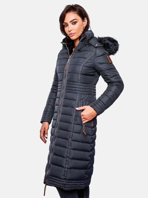 Navahoo Abrigo de Invierno Largo para Mujer Umay – Acolchado con Capucha y Cuello de Pelo Sintético Desmontables - Image 6