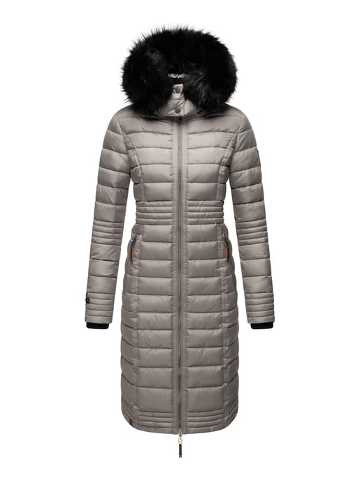 Navahoo Abrigo de Invierno Largo para Mujer Umay – Acolchado con Capucha y Cuello de Pelo Sintético Desmontables - Image 2