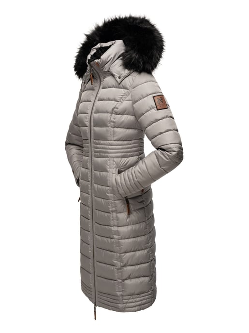 Navahoo Abrigo de Invierno Largo para Mujer Umay – Acolchado con Capucha y Cuello de Pelo Sintético Desmontables - Image 4