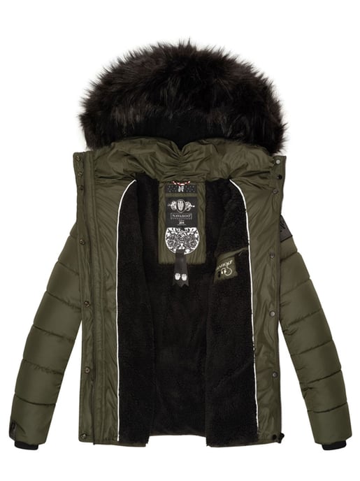 Navahoo Chaqueta acolchada Zuckerbiene para mujer – Cálida, Moderna & Con Forro de Borreguito y Capucha - Image 6