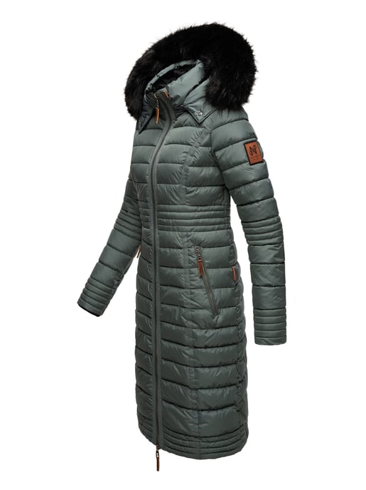 Navahoo Abrigo de Invierno Largo para Mujer Umay – Acolchado con Capucha y Cuello de Pelo Sintético Desmontables - Image 3