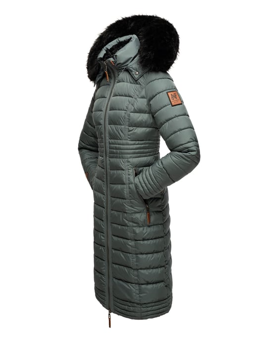 Navahoo Abrigo de Invierno Largo para Mujer Umay – Acolchado con Capucha y Cuello de Pelo Sintético Desmontables - Image 4