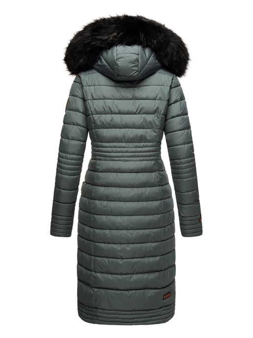 Navahoo Abrigo de Invierno Largo para Mujer Umay – Acolchado con Capucha y Cuello de Pelo Sintético Desmontables - Image 5