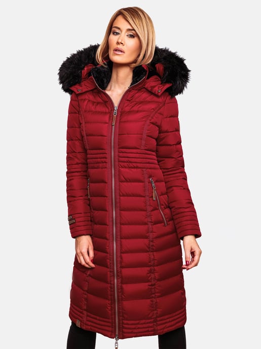 Navahoo Abrigo de Invierno Largo para Mujer Umay – Acolchado con Capucha y Cuello de Pelo Sintético Desmontables - Image 1