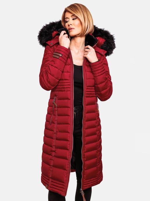 Navahoo Abrigo de Invierno Largo para Mujer Umay – Acolchado con Capucha y Cuello de Pelo Sintético Desmontables - Image 2