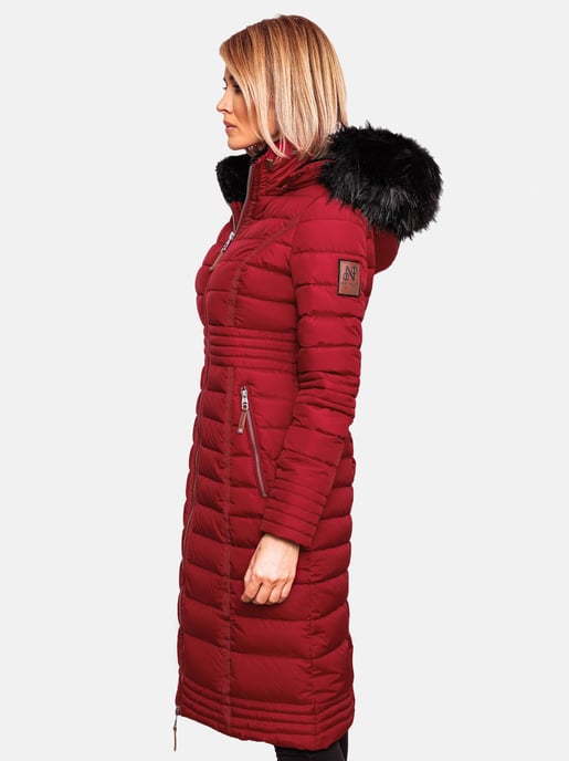 Navahoo Abrigo de Invierno Largo para Mujer Umay – Acolchado con Capucha y Cuello de Pelo Sintético Desmontables - Image 3