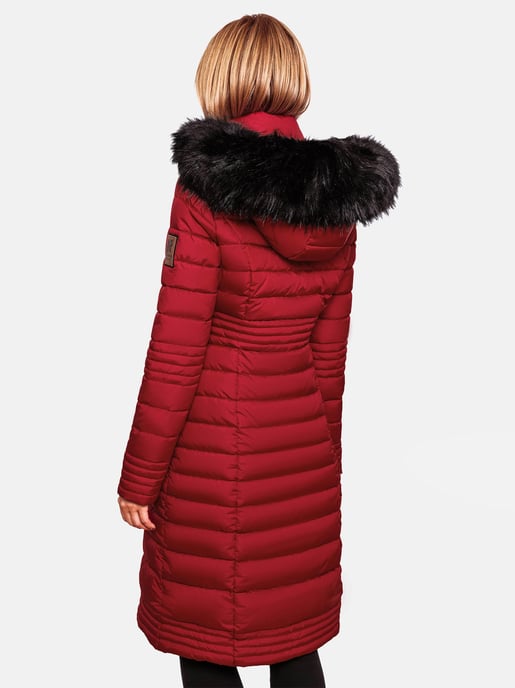 Navahoo Abrigo de Invierno Largo para Mujer Umay – Acolchado con Capucha y Cuello de Pelo Sintético Desmontables - Image 4