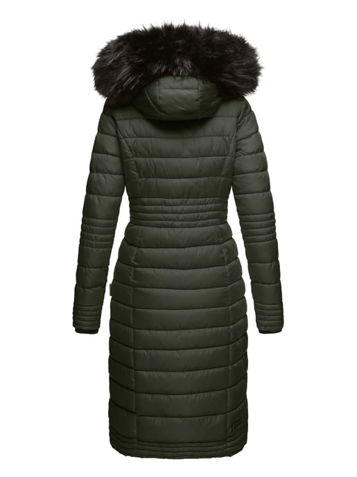 Navahoo Abrigo de Invierno Largo para Mujer Umay – Acolchado con Capucha y Cuello de Pelo Sintético Desmontables - Image 3