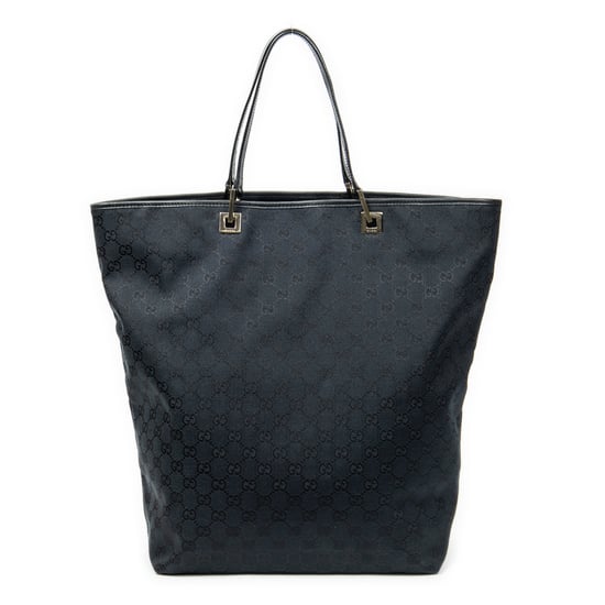 Gucci Large Vertical Open Tote  en Negro Lienzo - Image 5