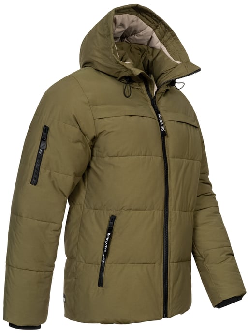 Chaqueta acolchada de invierno para hombre Alessandro Salvarini AS-334 con capucha forrada - Image 3